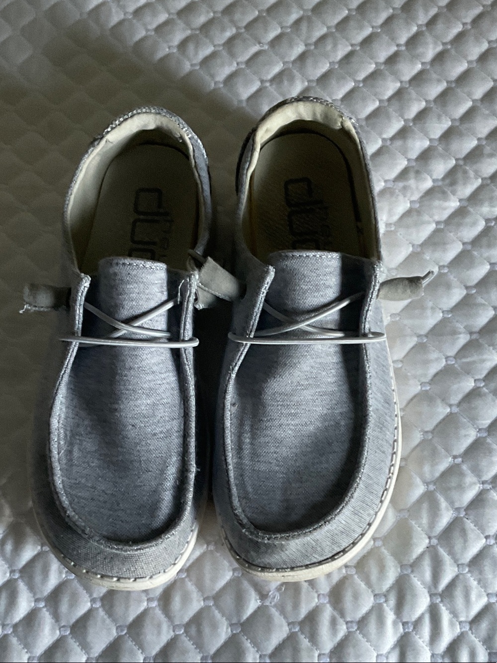 Hey Dude Kids Light Grey Slip-On Canvas Sneakers